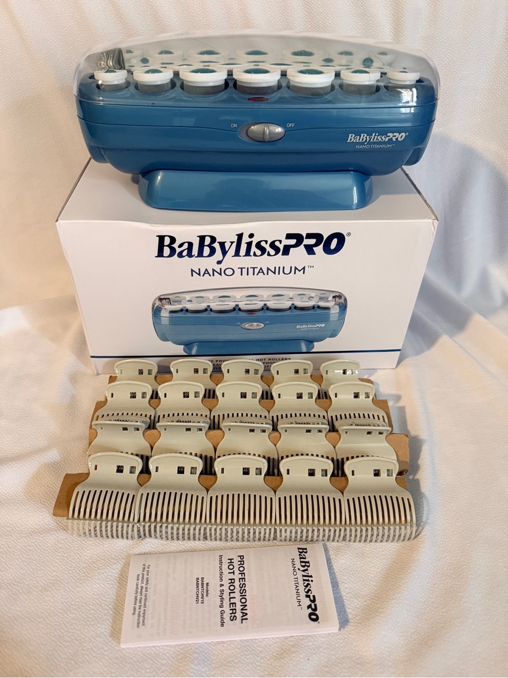 NEW 20 Count BaBylissPRO Hot Rollers, Nano Titanium Hair Curlers BaByliss Pro